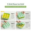 9 Grids Rose Shaped Silicone Ice Cube Tray Ice Molds Making For the Freezer Novelty Drink Tray For Chilled Cocktails Juice Drink