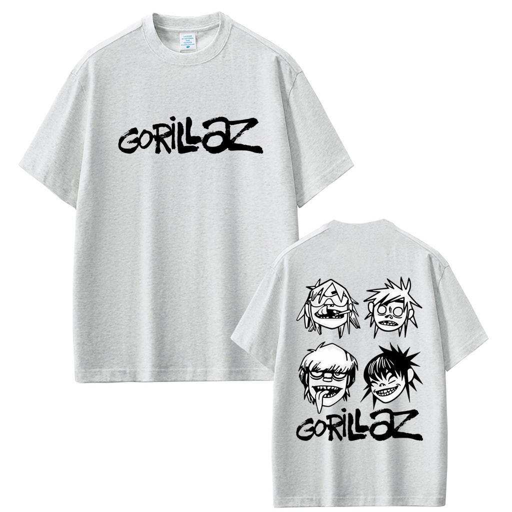 Rock Band Gorillaz Tshirt Unisex Women Clothing Hip Hop Fashion Oversized Streetwear Unisex Vintage Casual Soft Cotton T Shirts