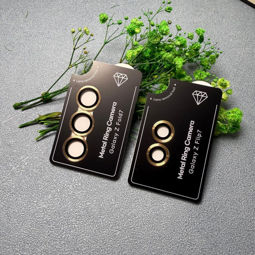 3D Alloy Metal Ring HD Tempered Glass Camera Lens Protector For Samsung Galaxy Z Fold/Flip 8 7 6 5 Rear Anti‑Scratch Full Cover