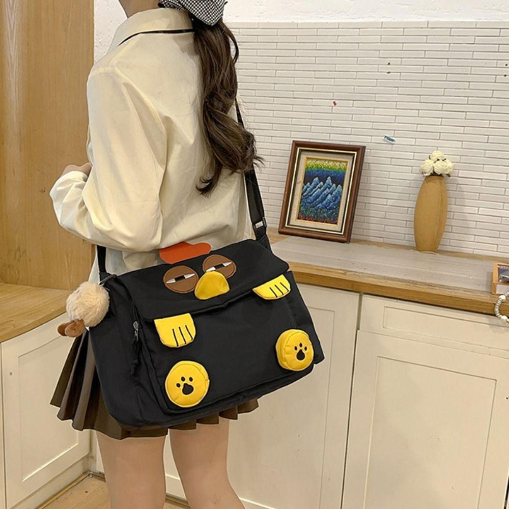 Cartoon Hen Shape School Bag Cute Students Book Bag Fashion Chicken Nylon Shoulder Bag  Travel