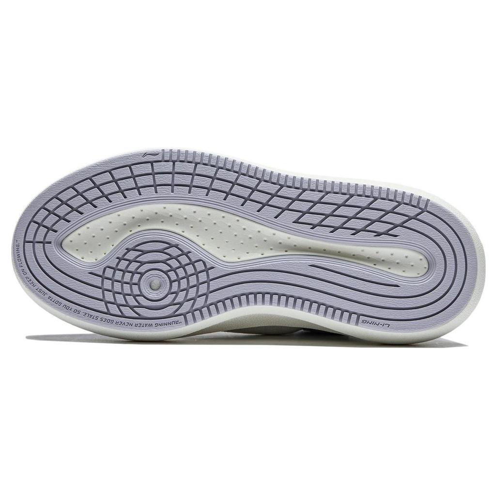 Li Ning Cloud Travel C4D Comfortable Shock Absorbing Wear Resistant Low Top Casual Shoes Women Casual Shoes Off-White Purple AZGT090-15