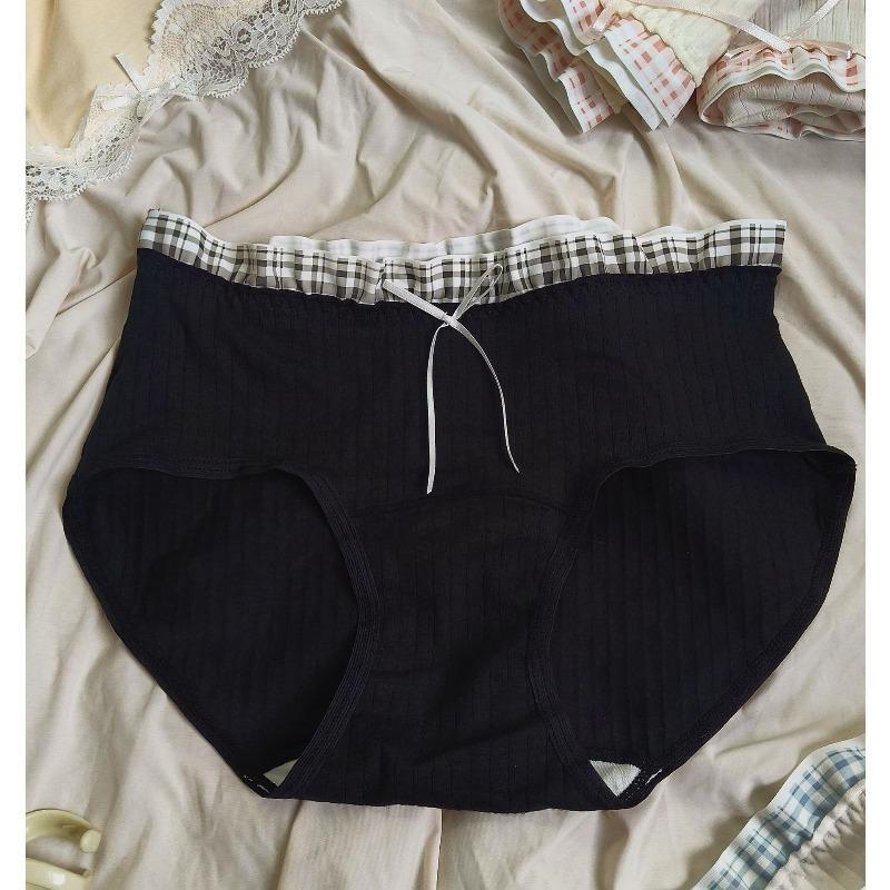 Ladies Spring and Autumn New Sweet Lace 10A Antibacterial Extended Crotch Waist Triangle Briefs