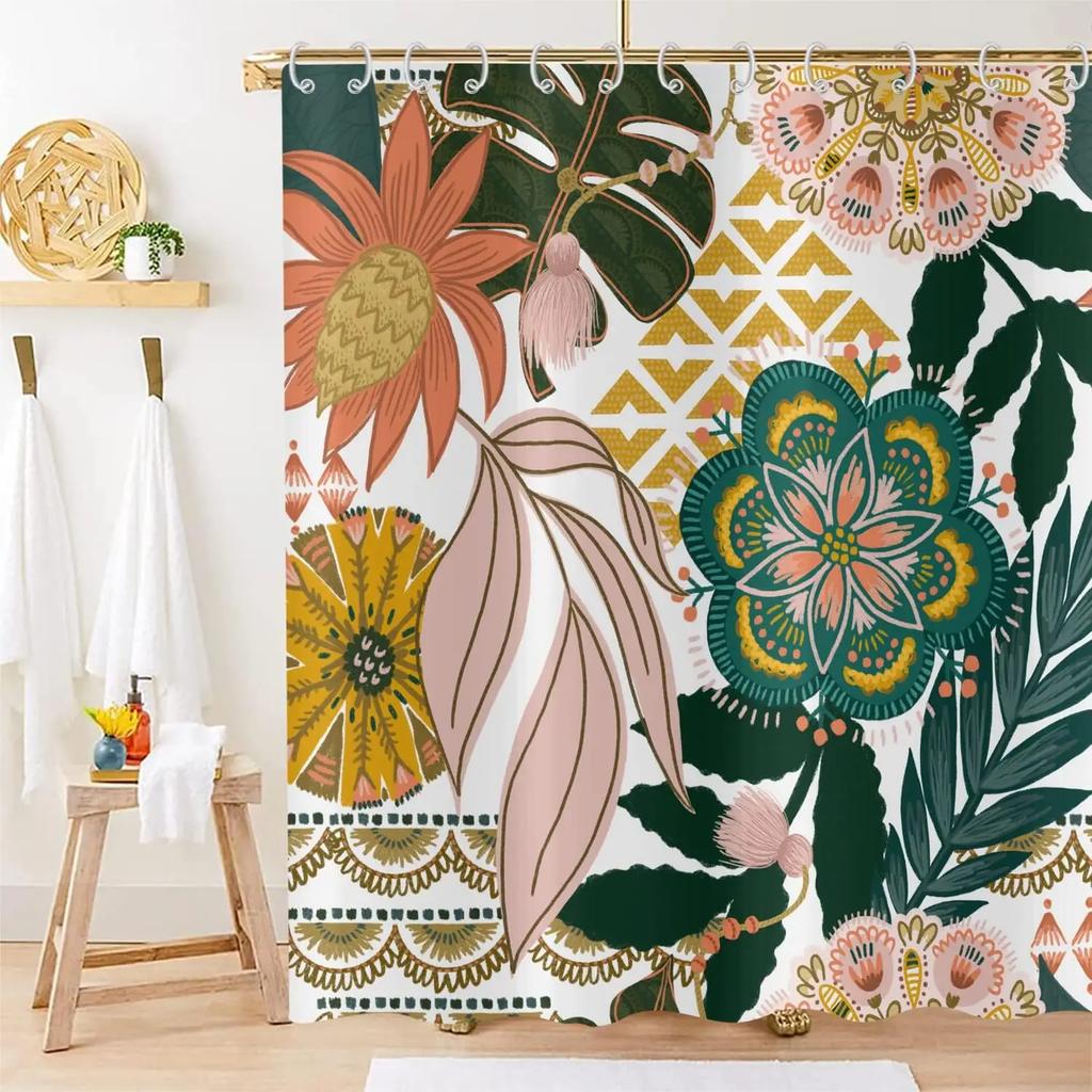 Bohemian Style Waterproof Shower Curtain 180X 180Cm Abstraction Century Art Modern Minimalist Geometry Aesthetic Shower Curtain