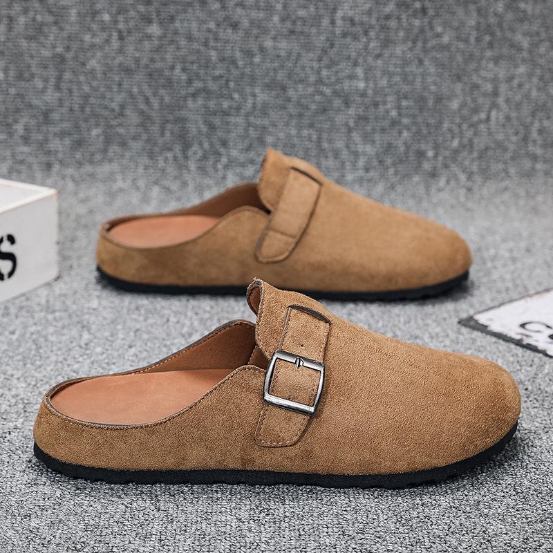 Men's slippers 2026 Men's Suede Sandals Retro Cork Clogs Men Mules Shoes  with Arch Support Unisex Classic Beach Birkenstok
