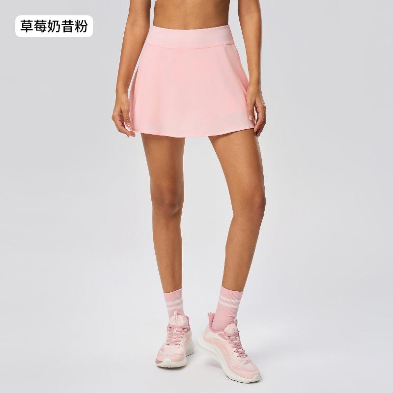 Sports skirt A-shaped version women's high waist hip yoga pants outdoor fitness tennis skirt with pocket D