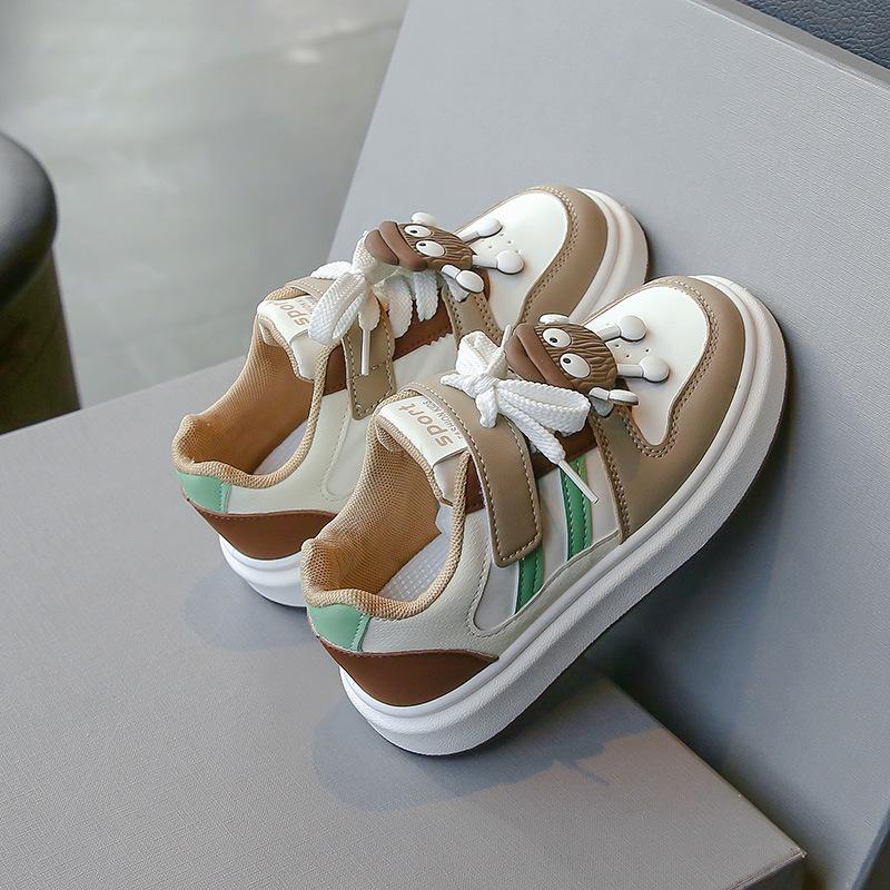 Children's Little White Shoes 2025 Autumn New Girls Cartoon Soft-soled Sports Shoes Korean Version Lightweight Non-slip Casual Board Shoes