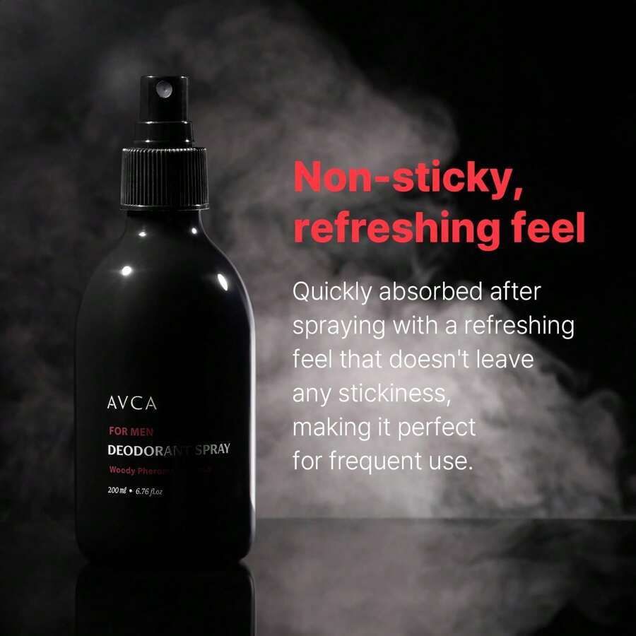 AVCA Men's Deodorant Spray  200ml With Woody Pheromone Scent For Long-Lasting Freshness And Odor Protection