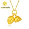 Shuibei 999 Fine Gold Slim Waist Necklace: 3D Hard Gold Women's Pendant Charm, Popular Live Broadcast Hot Seller.