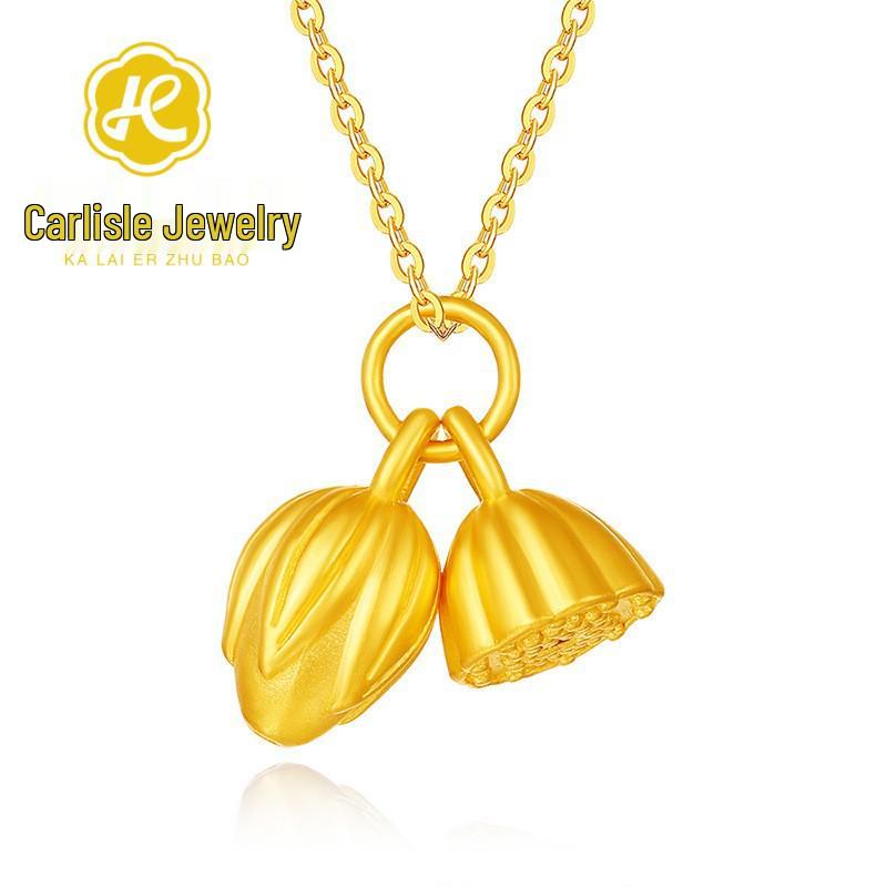 Shuibei 999 Fine Gold Slim Waist Necklace: 3D Hard Gold Women's Pendant Charm, Popular Live Broadcast Hot Seller.