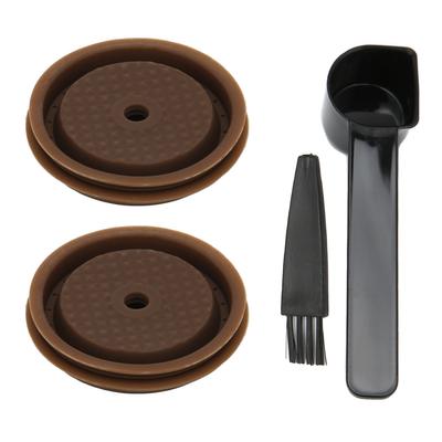 Wiederverwendbarer Kaffee-Kapseldeckel aus lebensmittelechtem Silikagel, umweltbeständiger Deckel mit Bürstenlöffel für Vertuoline Pro