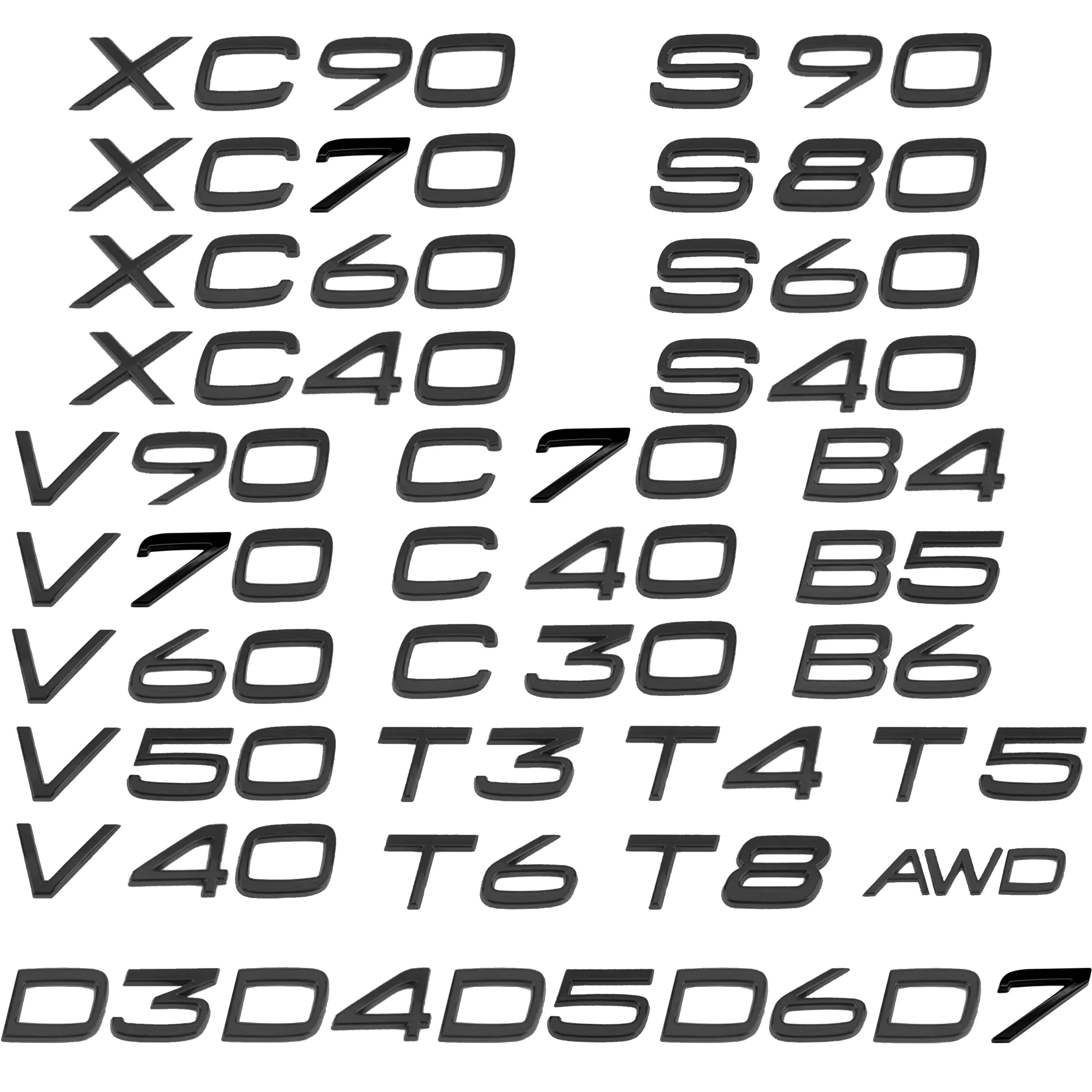 

Car Trunk Sticker 3D ABS Glossy Black D5 D7 B4 B5 B6 T3 T4 T5 T6 T8 AWD D3 D4 D5 D6 D7 For XC90 XC70 XC60 XC40 V90 V60 V50 V40 B4