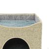 Cat Bed Cube House Double Layer with Sided Cushion Cute Soft Pet Sleeping Foldable Cave