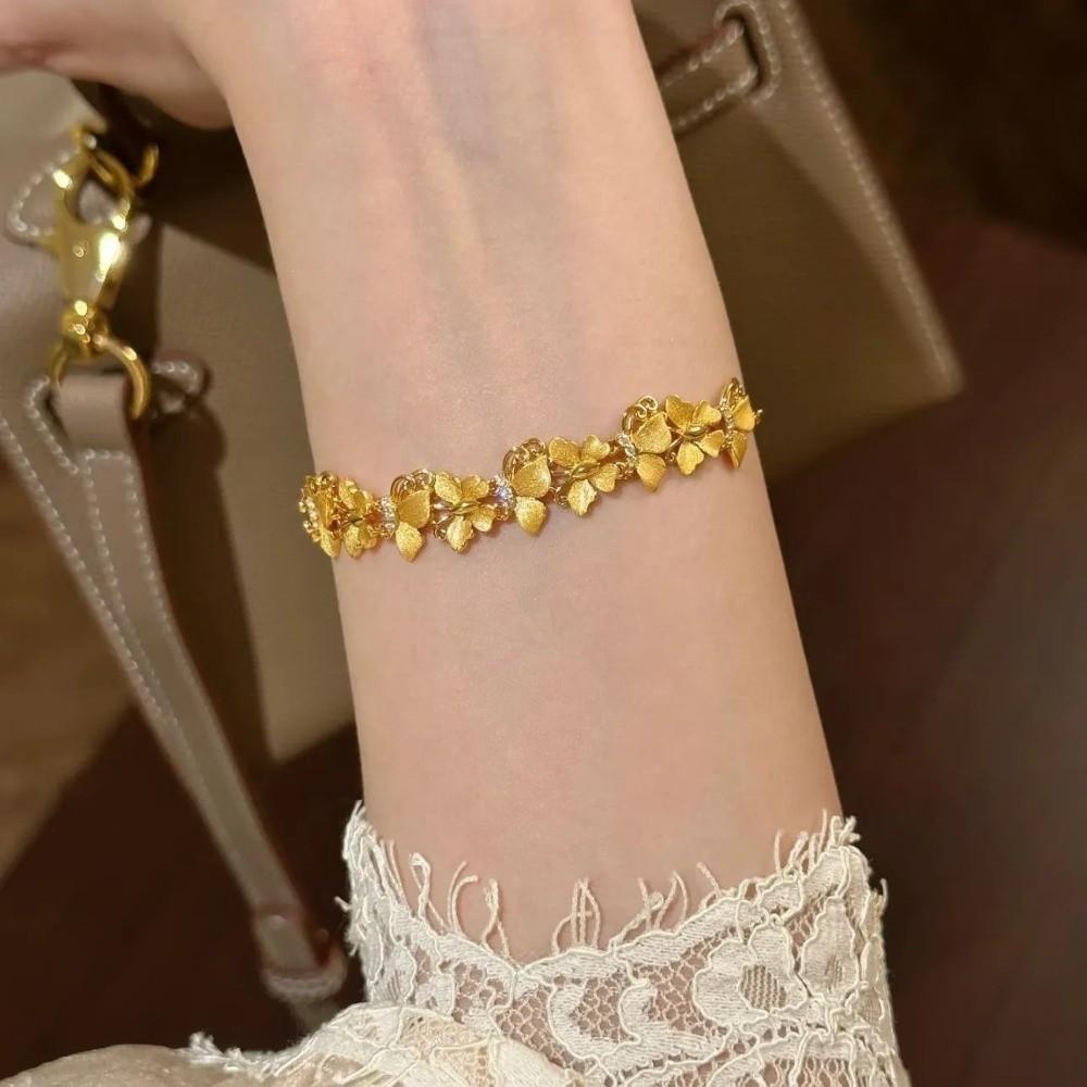 Alloy Hand Bracelet Adjustable Hand Chain Adjustable Gold Butterfly Bracelet  Bridal Jewelry