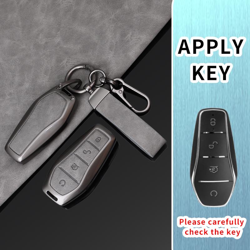 Alloy Car Key Cover Case For Byd Song Plus Ev Dolphin Seal U Dmi Atto 3 Sealion 6 Han Qin Car Keychain Key Shell Accessories