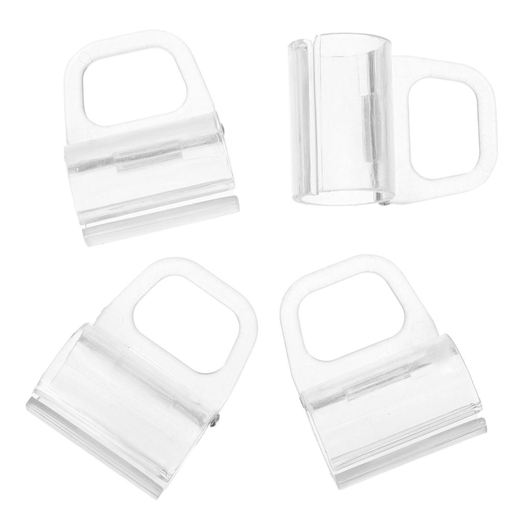 4Pcs Window Handle Transparent Cordless Mini Blinds Bottom Rail Pull Replacement Clamp for Cellular Honeycomb Roller Shades Lift