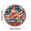 Vintage Barber Shop Aluminum Sign  x Iron Wall Decor for Home for Man Cave Game Room  Patio  Weatherproof