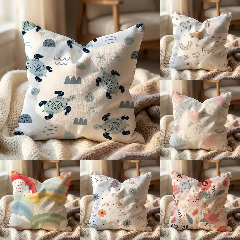 Cute Texture Cushion Cover MultiScene Pillow Cover for Home Car Reversible Soft Durable for Daily Use