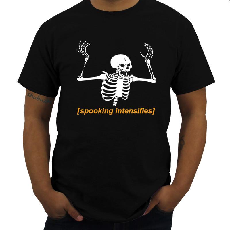 Spooking Intensifies Spooky Scary Skeleton Meme TShirt Cotton Low Price Top Tee For Mens Print TShirt Summer Casual