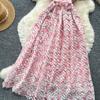 Elegant Beaded Short Sleeve Flower Lace Dress Women's Formal Evening Embroidery Crochet Hollow Out Long Party Dress