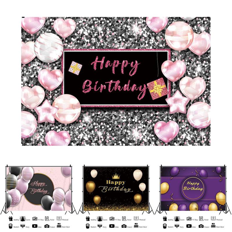 Grattis på födelsedagen Bakgrund Banner Bakgrund Tyg rekvisita Party Dekorera
