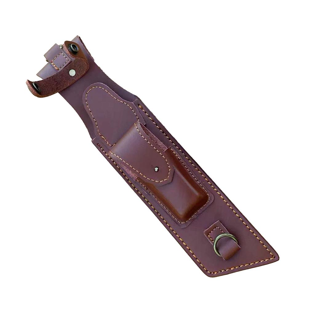 Portable Straight Knife PU Leather Sheath Cover for Fixed Knife Outdoor Storage Bag Knife Holster with Crossbody Strap
