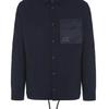 Armani Exchange Solid Letter Print Long Sleeve Cotton Jacket Men jackets Navy-Blue 6RZB18-ZNUWZ-1510