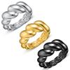 Retro Titanium Steel Lava Croissant Ring: Personalized Women's Jewelry Design