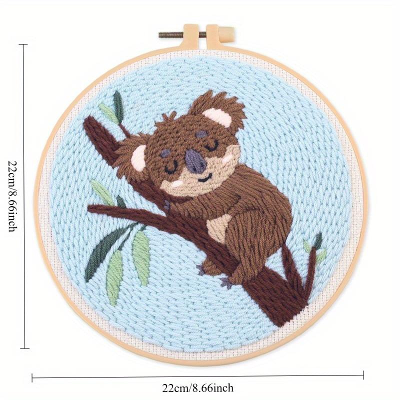 1-piece mouse embroidery DIY punch stitch craft kit (including tools)