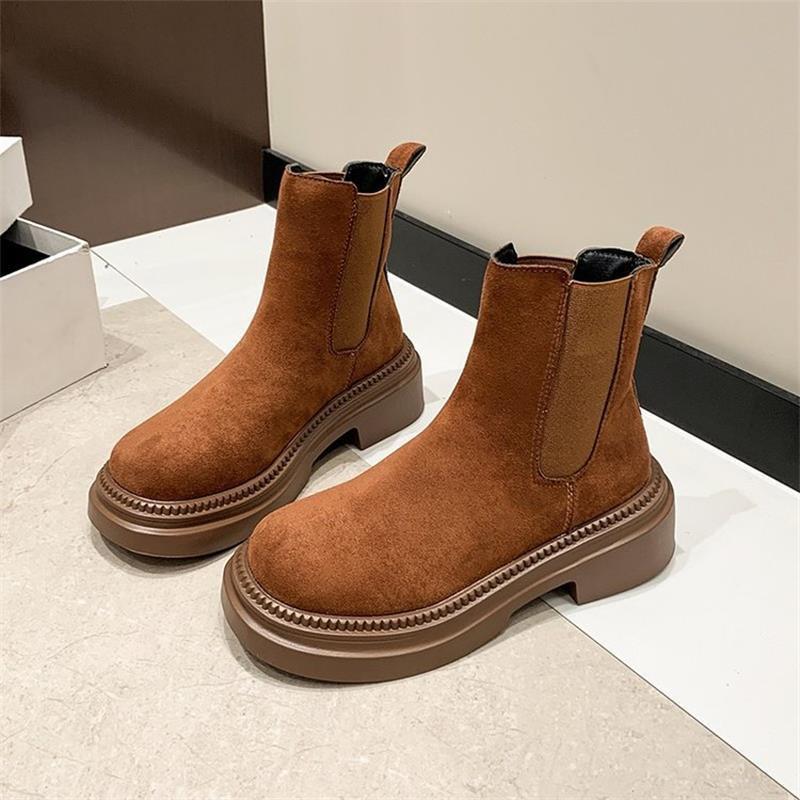Chelsea Boots Autumn and Winter New Thick-soled Martin Boots Frosted Leather Short Boots