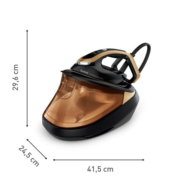 Tefal gv9823e0 pro express vision 3000w smart led light steam generator black and gold