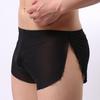 Solid Low  Translucent Shorts Underwear  Men Split Boxers  Color