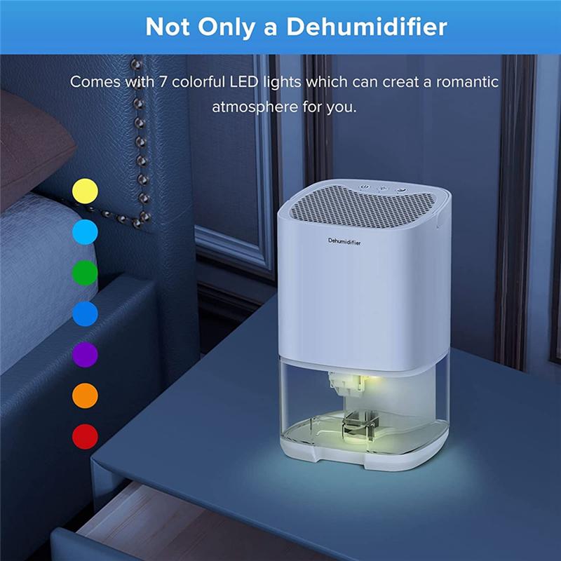 Dehumidifier, Dehumidifiers for Home 35Oz Dehumidifier for Bathroom 2500 Cubic Feet(280 Sq Ft) US Plug Black