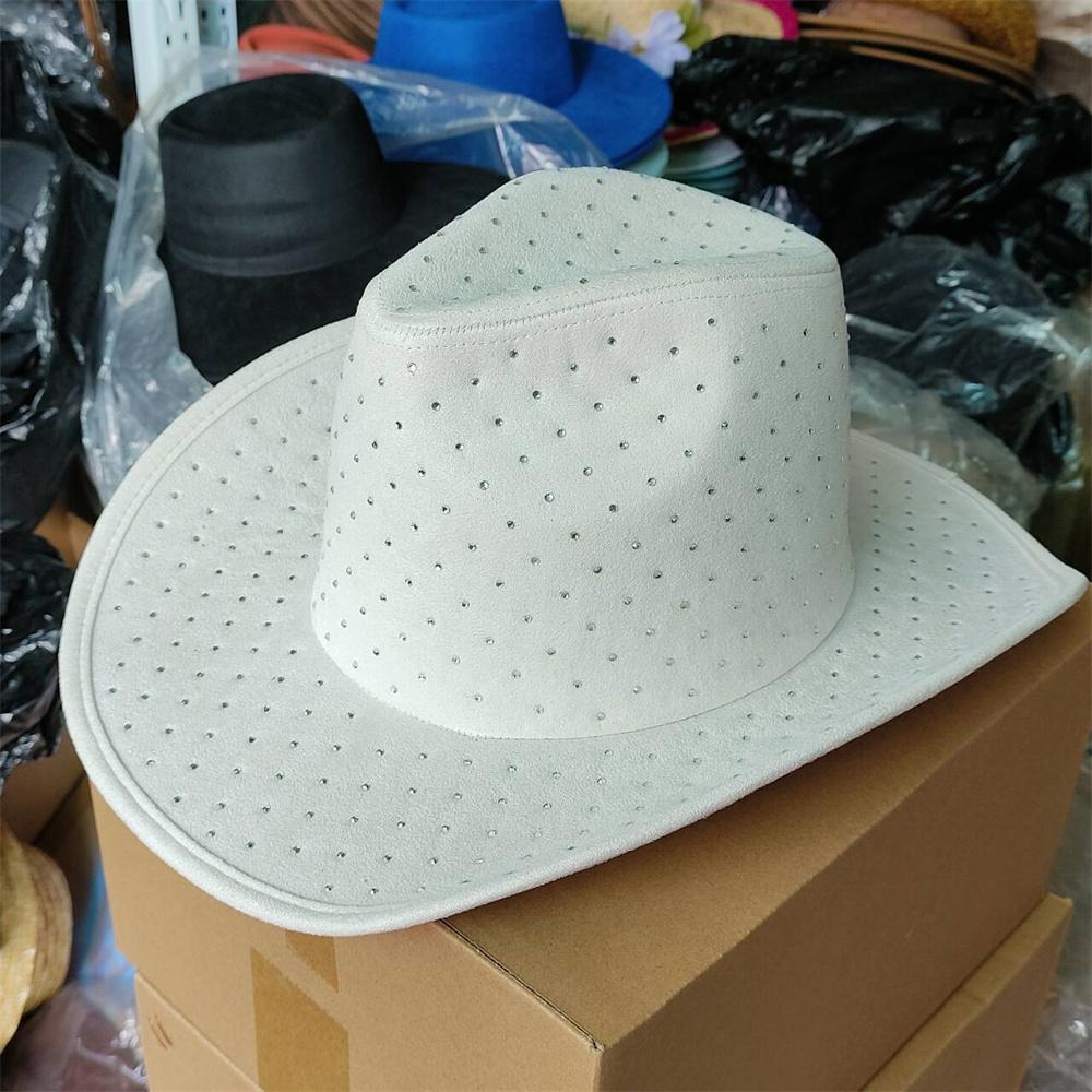 New Double-Sided Rhinestone Cowboy Hat Black And White Jazz Hat Western Cowboy Hat Fashion Party Stage Hat