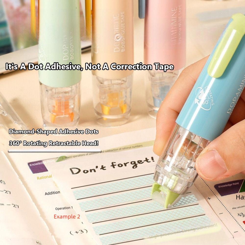 360 Degree Rotation Head Dot Glue Tape Large Capacity Rolling Glue Tape Students Gift