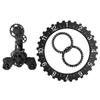 3D Mechanical Wall Clock, Black Modern Large Wall Art  Gear Clock Mechanical Calendar Wheel with Gears Quietly   24 Hours a Day for Date and T