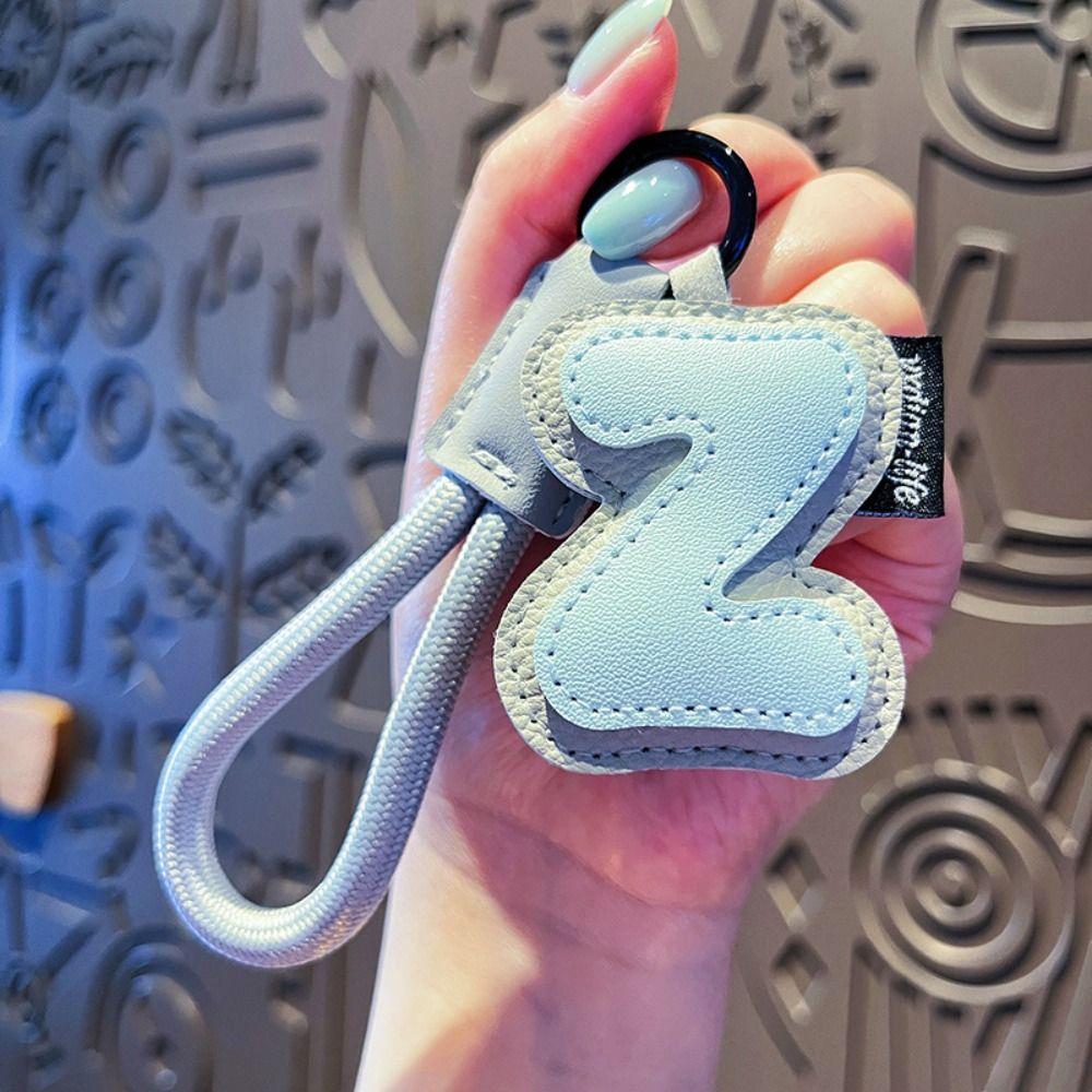 PU Leather 26 Letter Keychain Sweet Lucky Letter Pendant Fashion Alphabet Key Holder  Friend