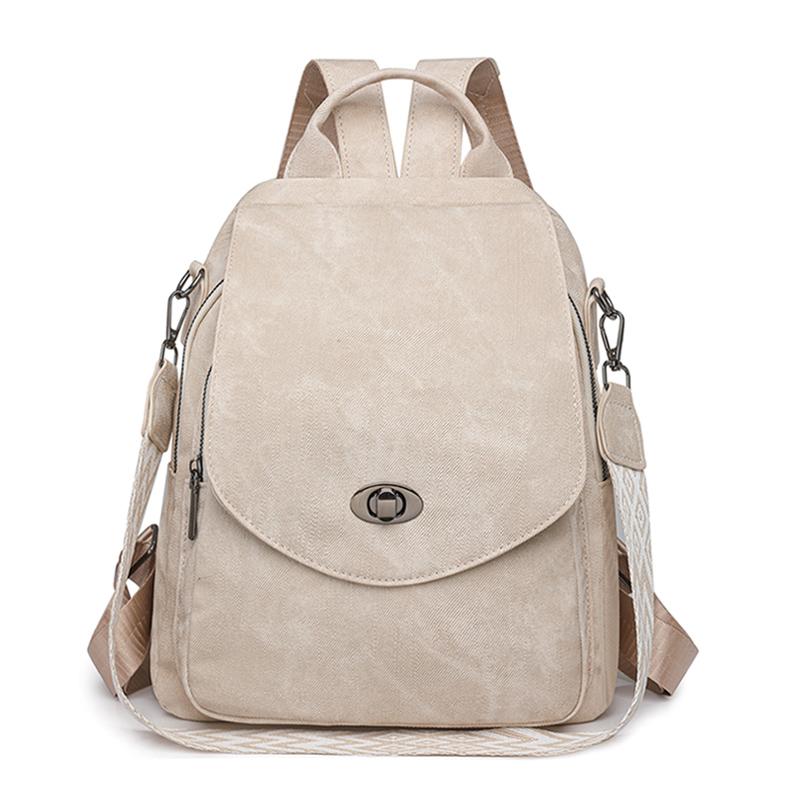 Women's Large Capacity Backpack Soft Leather Multi-Purpose Shoulder Bag