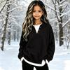 Big Girls V-Neck Pullover Top Casual Loose Fit Two-Piece Printed Blouse for School and Daily Wear