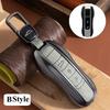 Luxury Genuine Leather for Porsche Boxster Cayman Panamera Cayenne Macan 718/911 Taycan Car Key Case Cover Protective Keychain