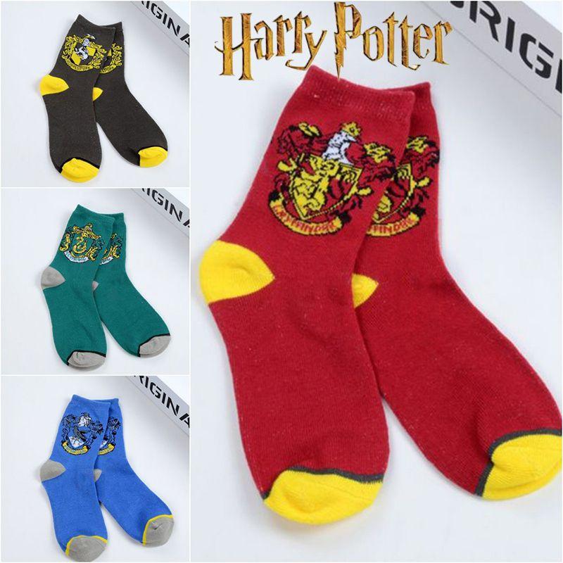 Meias Longas de Tricô de Algodão Harry Potter Unissex Estilosas Para Fãs de Slytherin Gryffindor