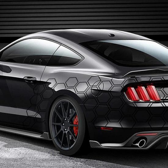 Honeycomb Pattern Graphic Vinyl Decals Car Side Body Hood Sticker DIY Decoration