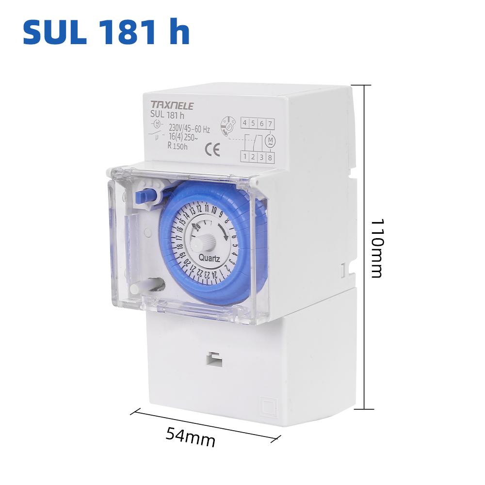 SUL181H SUL181D Mechanical Timer 24 Hours Time Switch Relay Electrical Programmable Timer 24 Hour Din Rail Timer Switch AC220V2