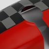 Black/Grey Checkered Red Rear View Mirror Cover For BMW MINI Cooper R55 R56 R57