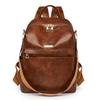 Women's Large Capacity Backpack Soft Leather Student Schoolbag Travel Backpack Multifunctional Shoulder Bag