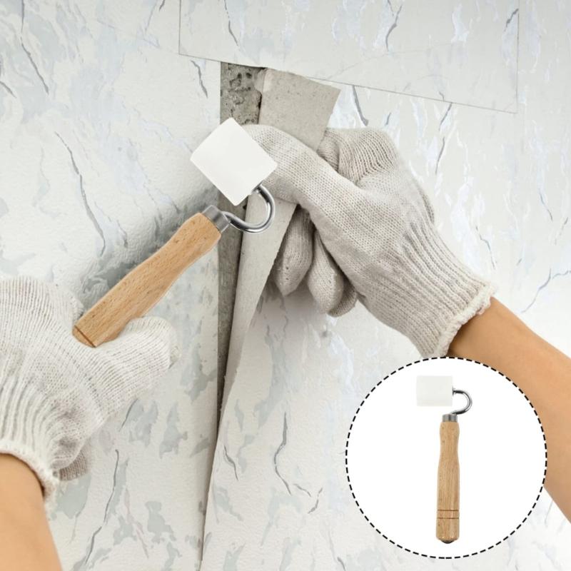 Flat Pressure Roller Wood Handle Wallpaper Roller Construction Tool Seam Rolling Tool Edge Seam Roller Enduring