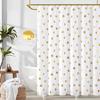 Polka Dot Shower Curtain - White & Gold, Golden Foil Dots, Machine Washable