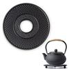 Yowodana 13.2cm Round Cast Iron Pot Holder, Teapot Holder, and Teapot Holder, Non-Slip Insulated, Perfect for Kitchen Table Teapots, Black