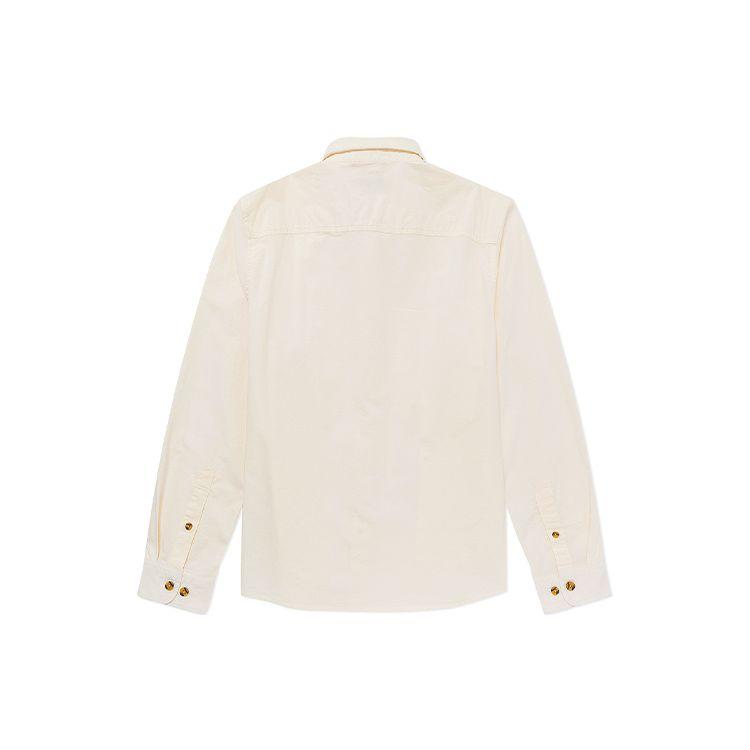 Timberland SS22 Solid Color Casual Pocket Loose Long Sleeve Shirt Autumn Retro White Men Shirts A61T9-CM9
