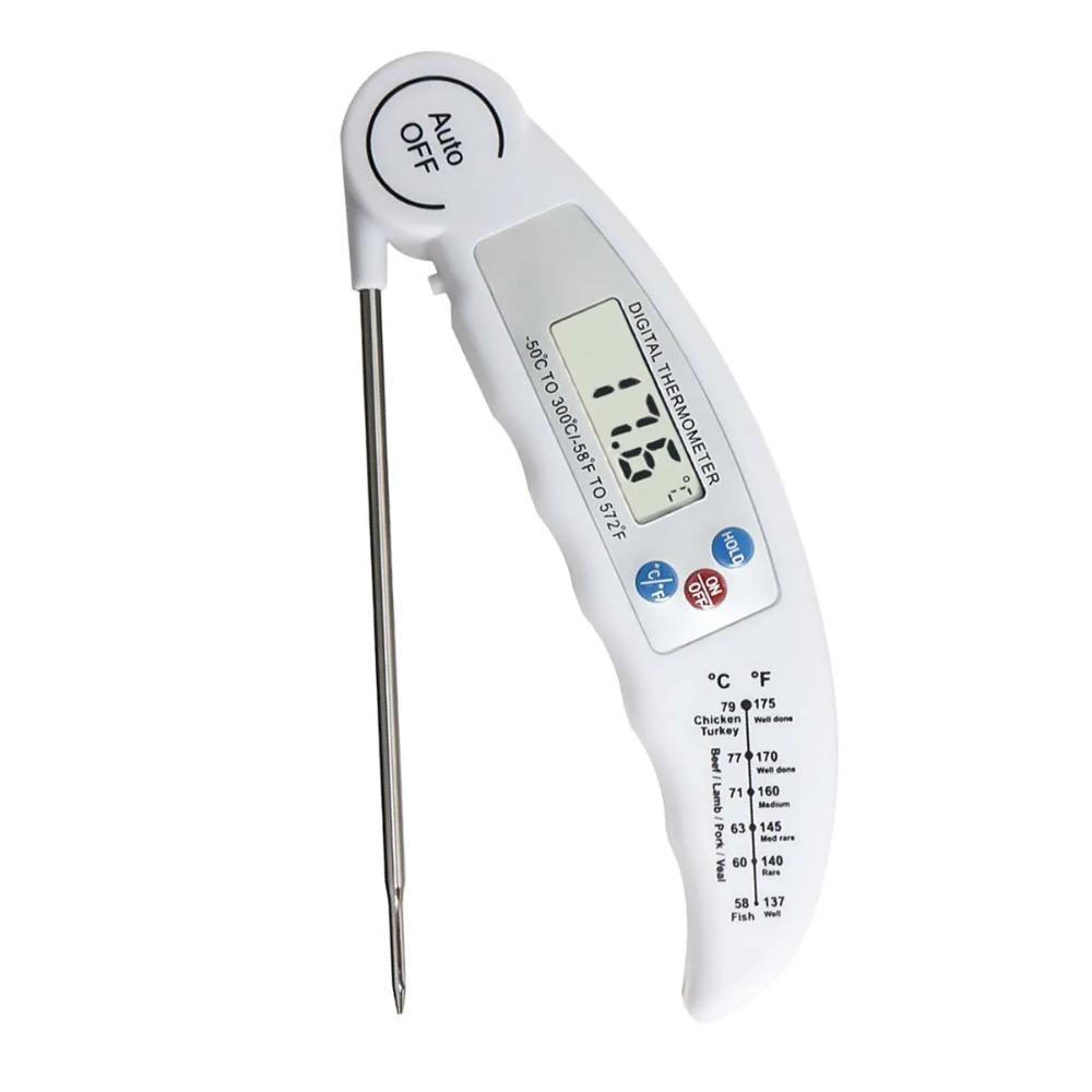 Kitchen Food Thermometer Foldable Probe BBQ Grill Oven Temperature Measurement Tool, Suitable for Meat Water Milk Cooking