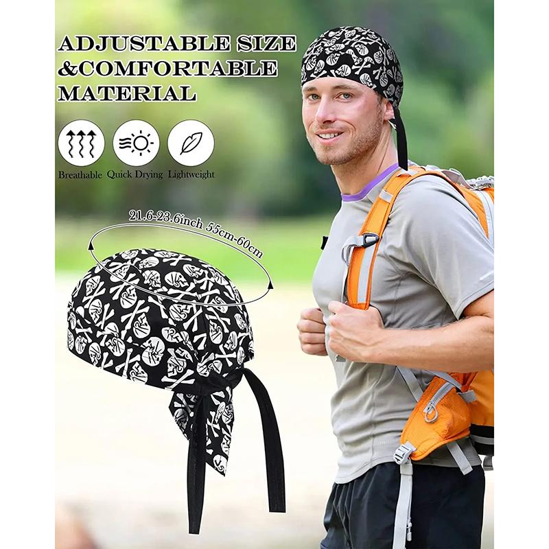 Radfahren Totenkopf Piratenkappe Hut Bandana Kopfwickel Atmungsaktive Helmfutter Schweißabweisend UV Sport Stirnband Schal für Männer und Frauen